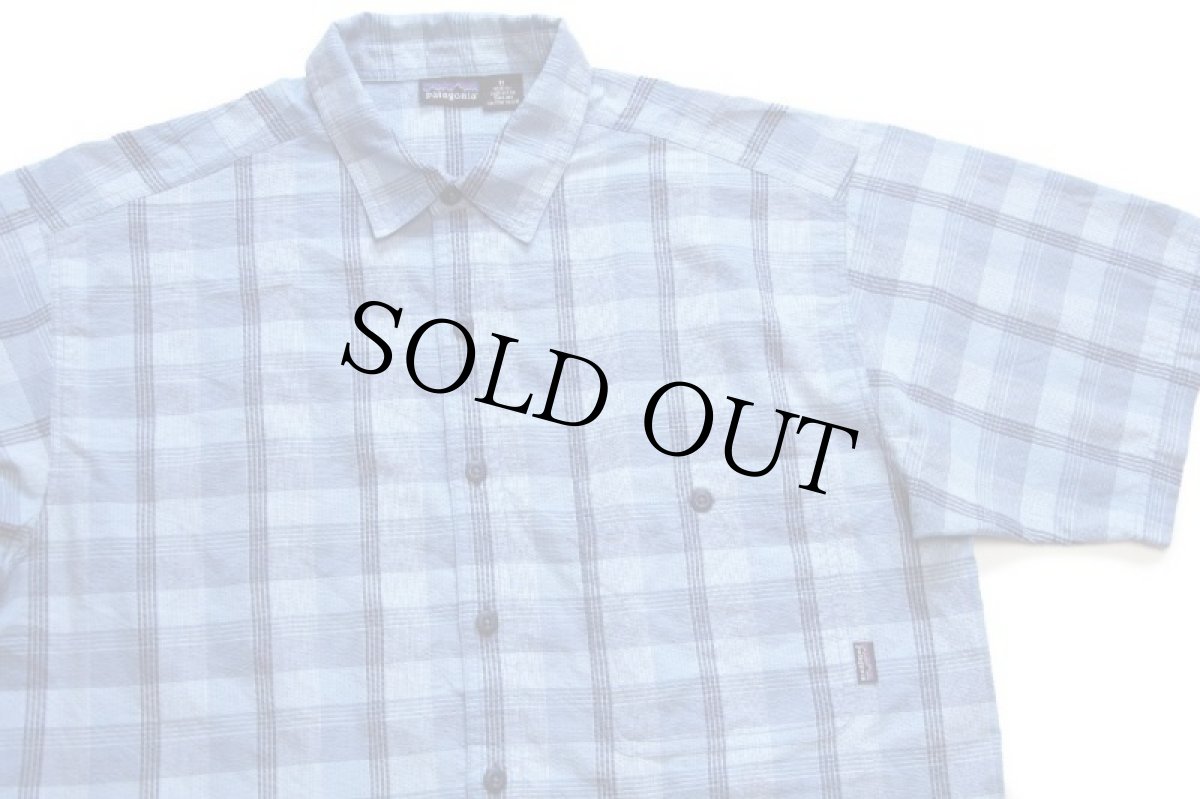 画像3: 00s patagoniaパタゴニア チェック 半袖 シアサッカーシャツ M★A (3)