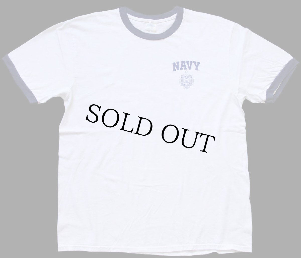 画像2: NAVY U.S.NAVAL ACADEMY コットン リンガーTシャツ 白×紺 (2)