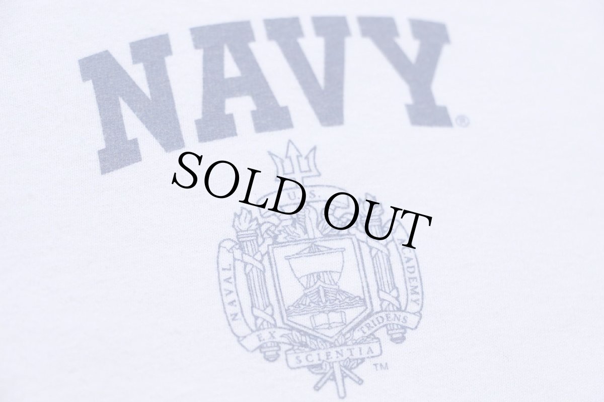 画像5: NAVY U.S.NAVAL ACADEMY コットン リンガーTシャツ 白×紺 (5)
