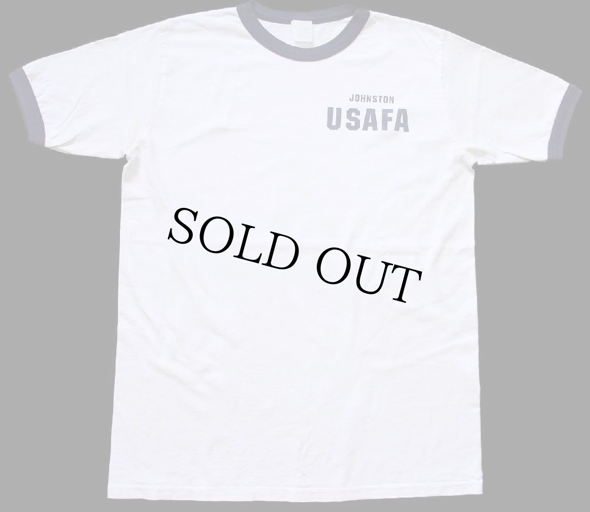 画像2: JOHNSTON USAFA コットン リンガーTシャツ 白×紺 L★U.S.AIR FORCE USAF (2)