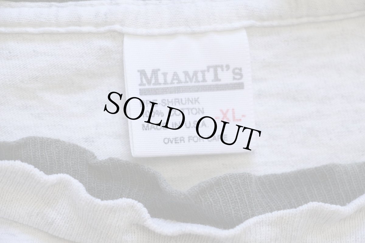 画像4: 90s USA製 無地 ツートン 切り替え レイヤードネック コットンTシャツ ボロ 杢ライトグレー×薄黒 フェード XL (4)