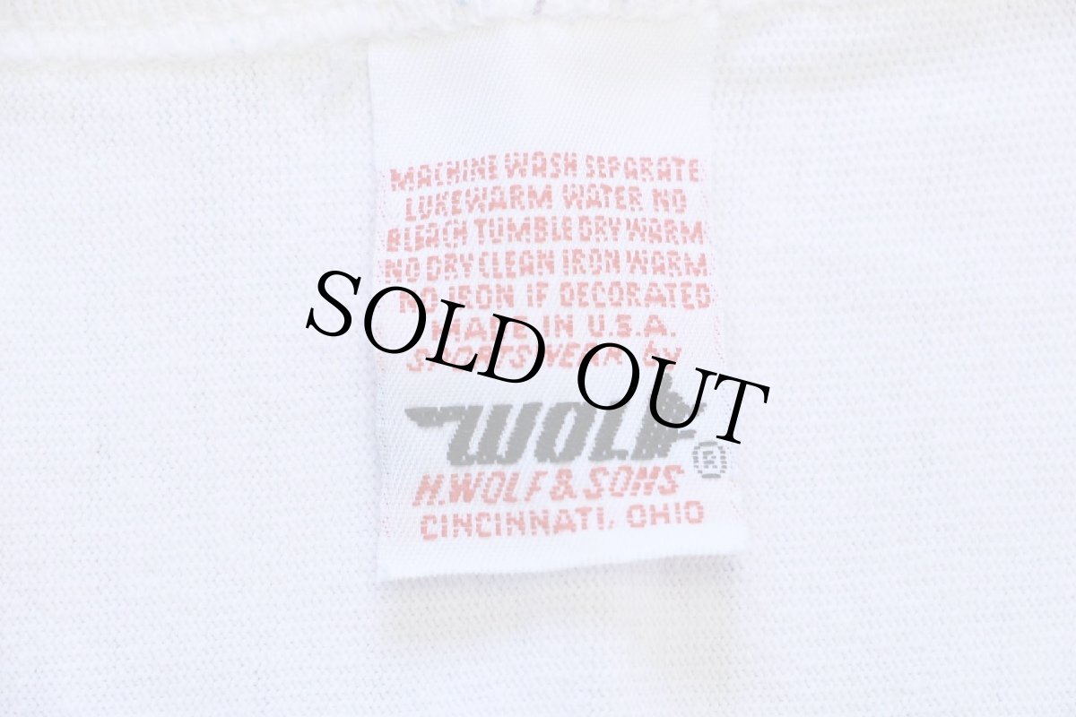 画像5: 80s USA製 WILDCATS KENTUCKY Vネック コットン フットボールTシャツ 白 L (5)