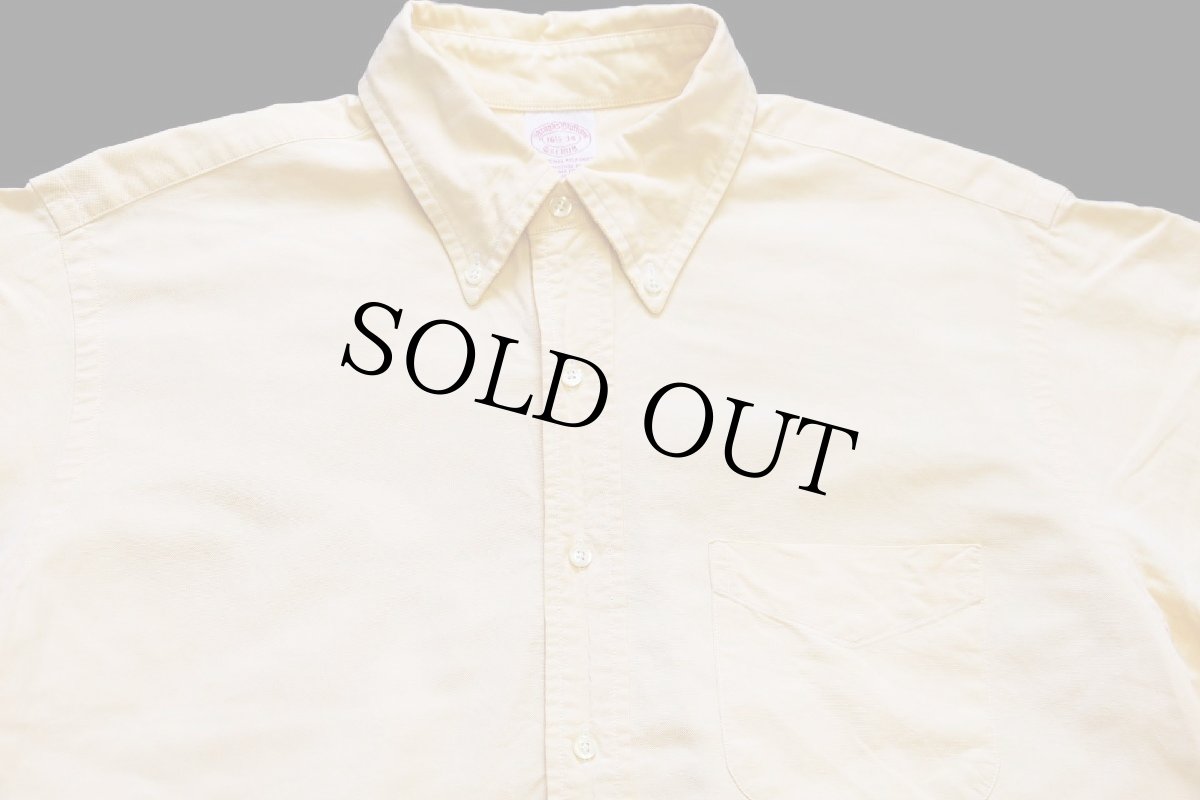 画像3: 90s USA製 Brooks Brothersブルックスブラザーズ 無地 ボタンダウン オックスフォード スーピマ コットンシャツ 薄黄 16.5-34 (3)