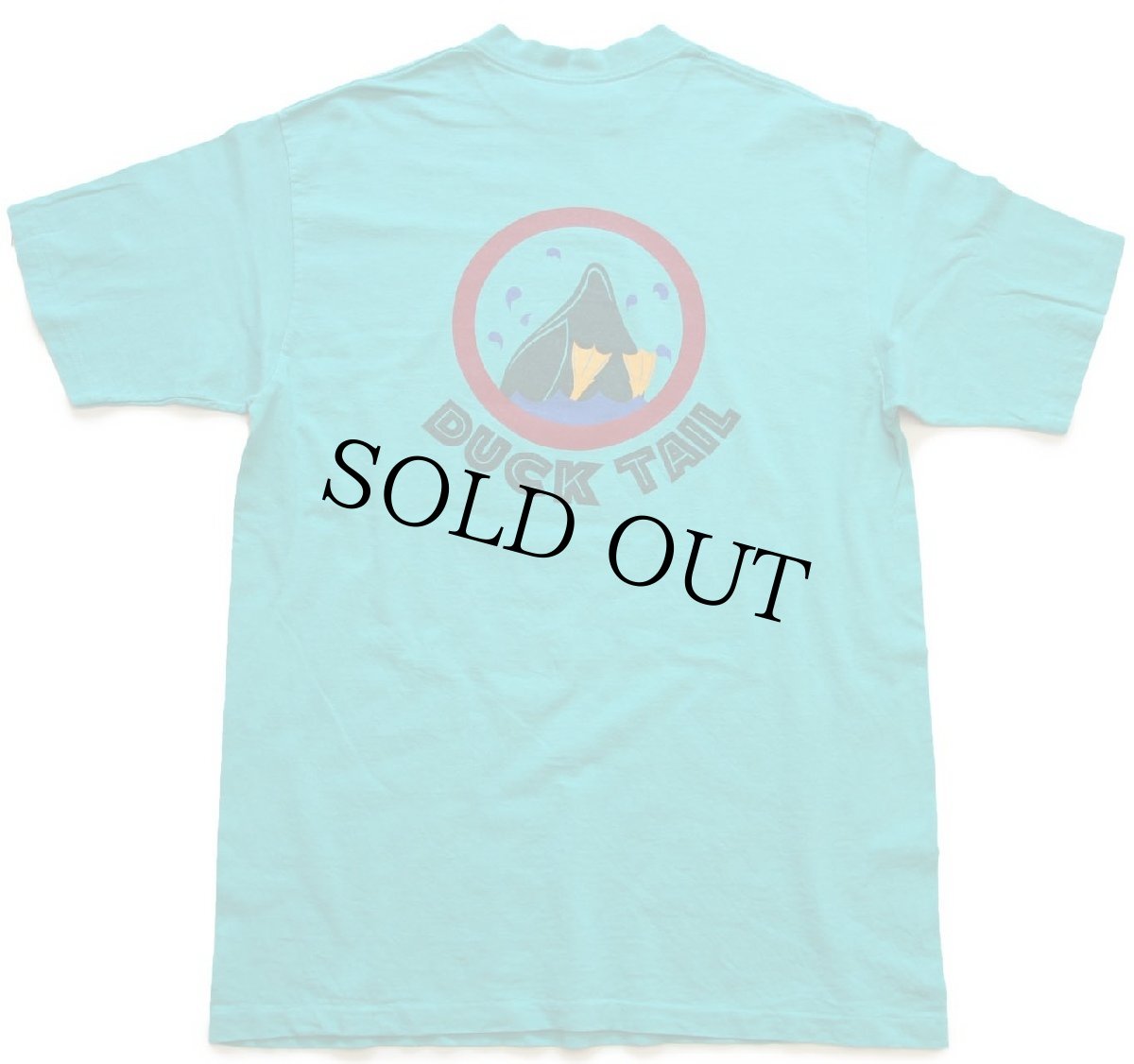 画像3: 90s USA製 DUCK HEAD DUCK TAIL ビッグロゴ 両面プリント コットンTシャツ エメラルドグリーン L (3)