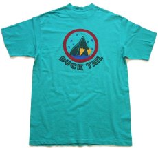 画像3: 90s USA製 DUCK HEAD DUCK TAIL ビッグロゴ 両面プリント コットンTシャツ エメラルドグリーン L (3)
