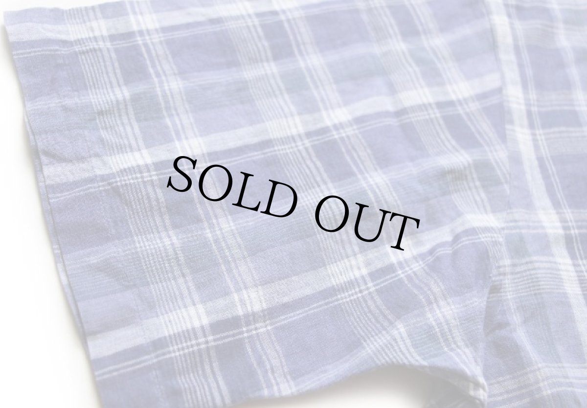 画像6: 90s ラルフローレン MARLOWE マドラスチェック ポケット付き ボタンダウン 半袖 リネン×コットンシャツ L (6)