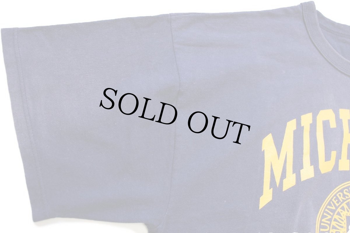 画像6: 80s USA製 RUSSELLラッセル MICHIGAN コットンTシャツ ナス紺 フェード XL (6)