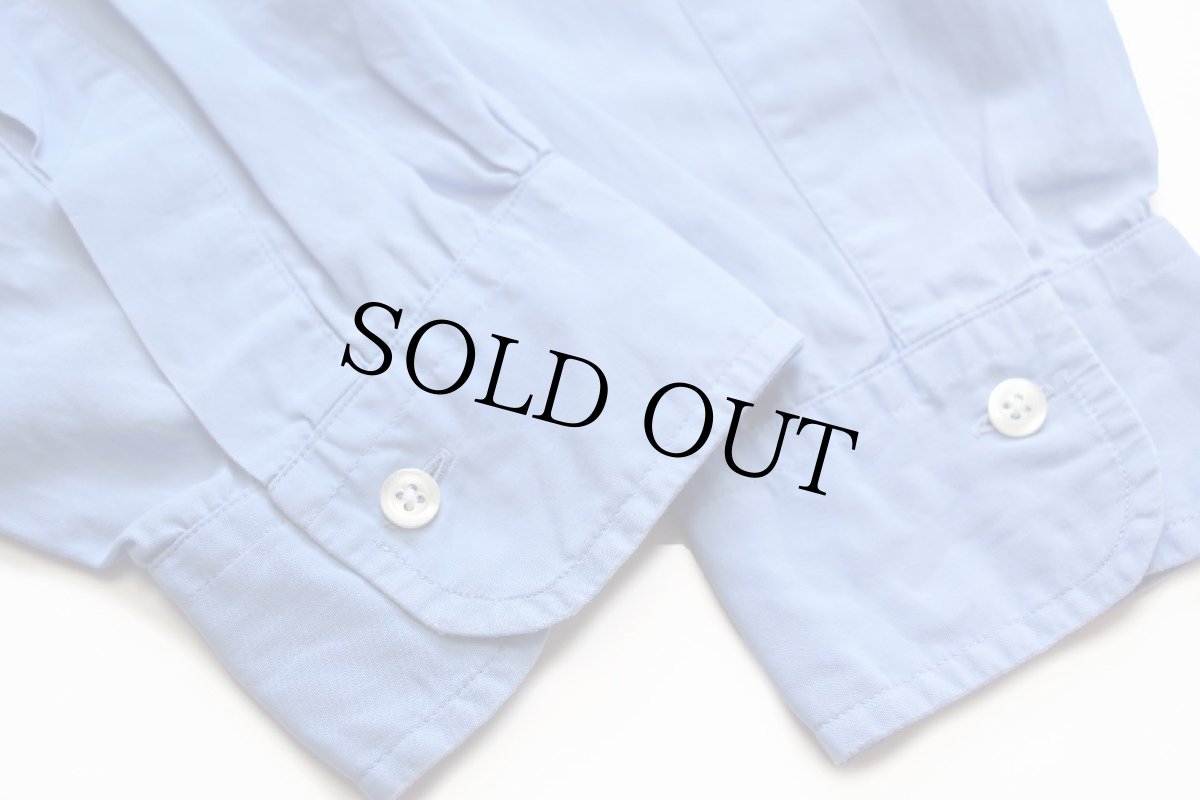 画像6: 90s USA製 Brooks Brothersブルックスブラザーズ Makers 無地 ボタンダウン コットンシャツ スカイブルー16-3 (6)