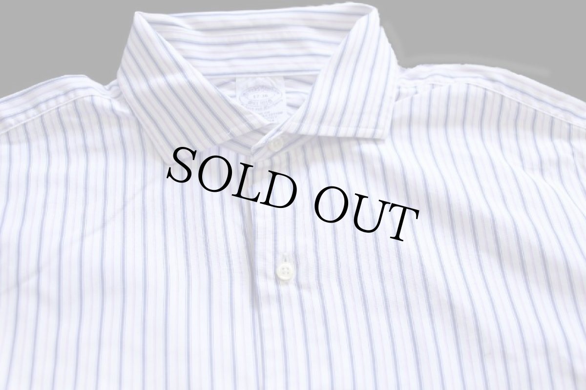 画像3: 00s USA製 Brooks Brothersブルックスブラザーズ Makers and Merchants マルチストライプ ワイドカラー コットンシャツ 17-36 (3)