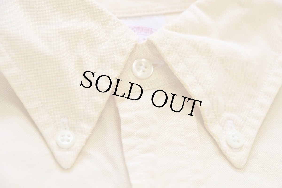 画像5: 90s USA製 Brooks Brothersブルックスブラザーズ 無地 ボタンダウン オックスフォード スーピマ コットンシャツ 薄黄 16.5-34 (5)