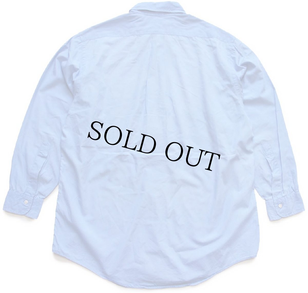 画像2: 90s USA製 Brooks Brothersブルックスブラザーズ Makers 無地 ボタンダウン コットンシャツ スカイブルー16-3 (2)