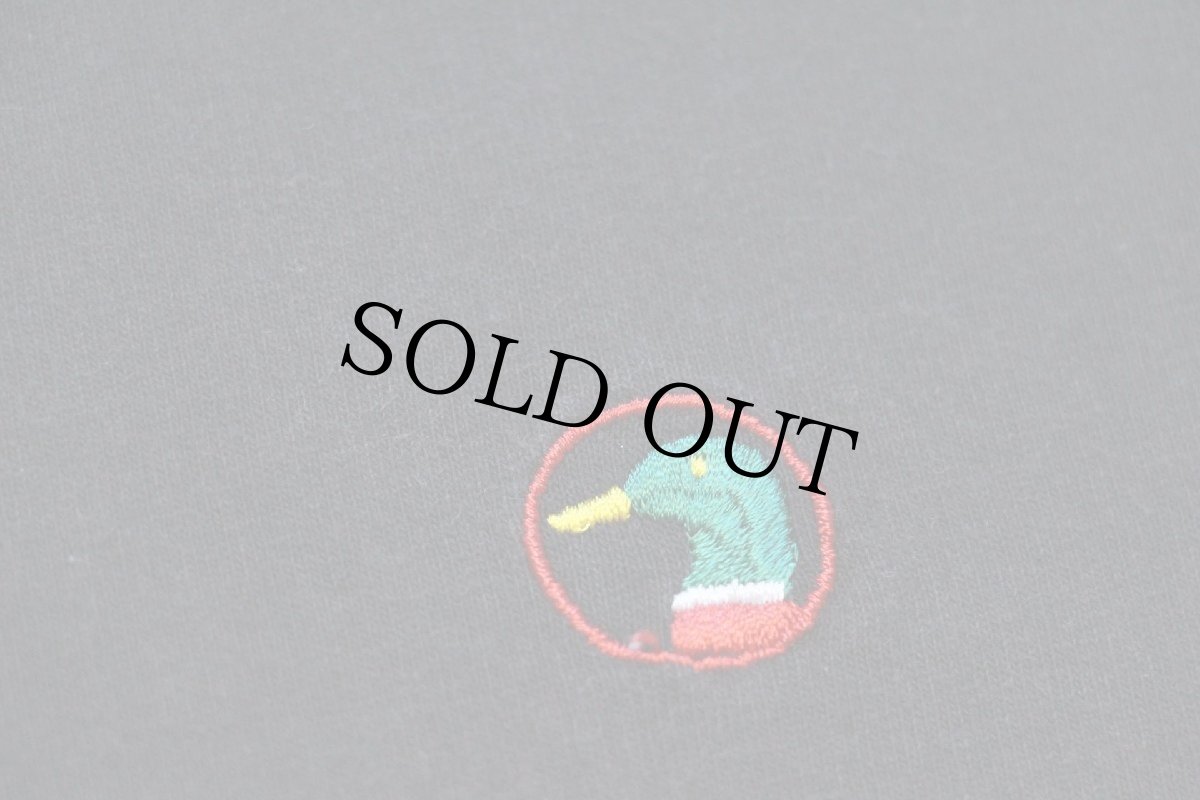 画像4: 90s Duck Head ワンポイント ロゴ刺繍 コットンTシャツ 黒 (4)