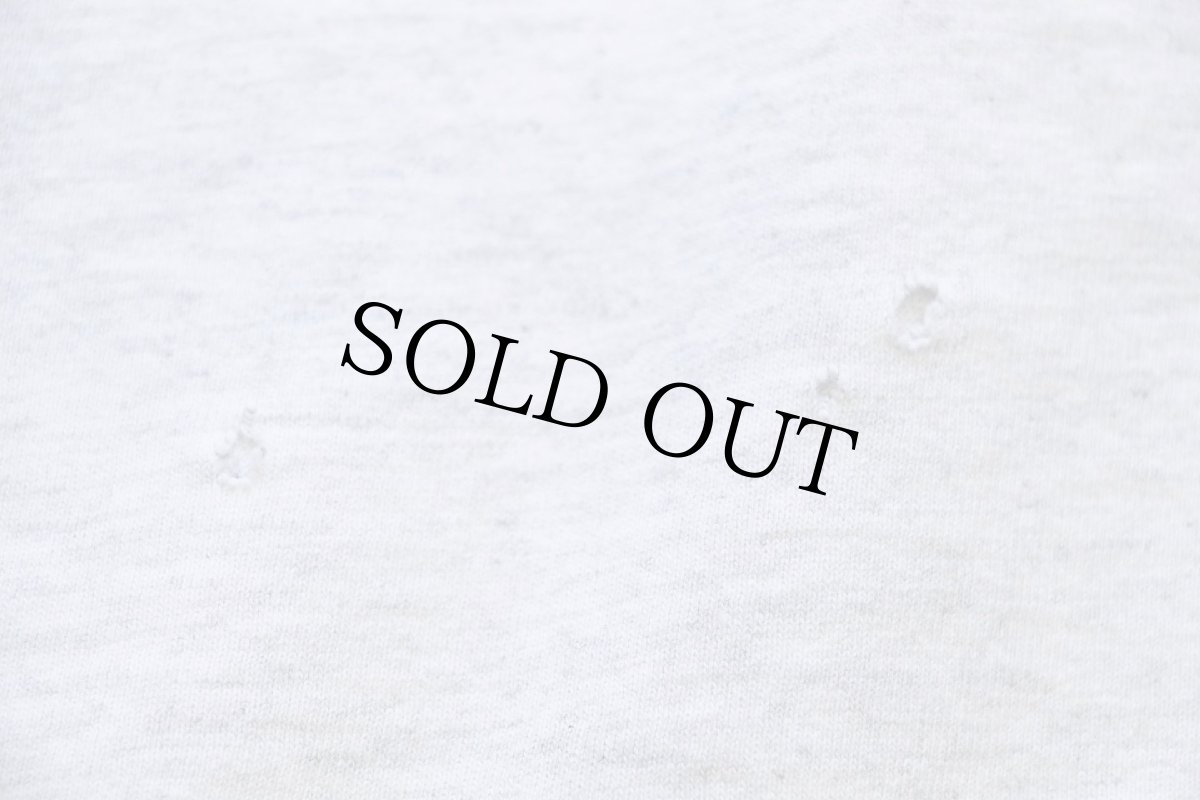 画像6: 90s USA製 無地 ツートン 切り替え レイヤードネック コットンTシャツ ボロ 杢ライトグレー×薄黒 フェード XL (6)