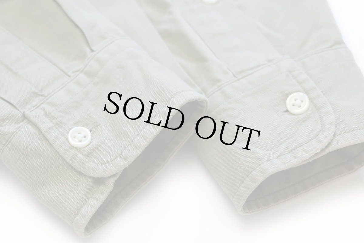 画像6: 00s ラルフローレン CLASSIC FIT ワンポイント ボタンダウン オックスフォード コットン×シルクシャツ グリーングレー S (6)