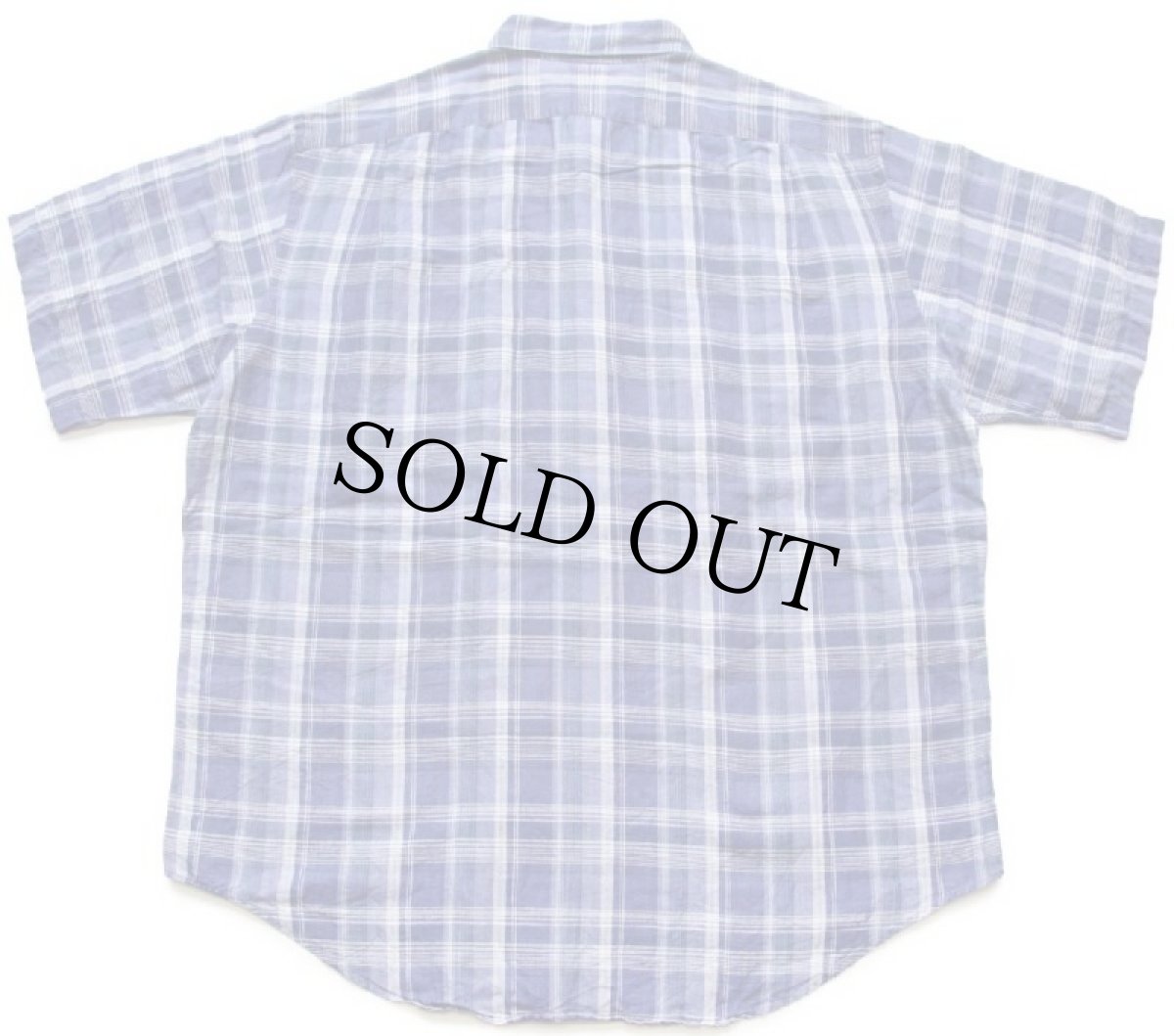 画像2: 90s ラルフローレン MARLOWE マドラスチェック ポケット付き ボタンダウン 半袖 リネン×コットンシャツ L (2)