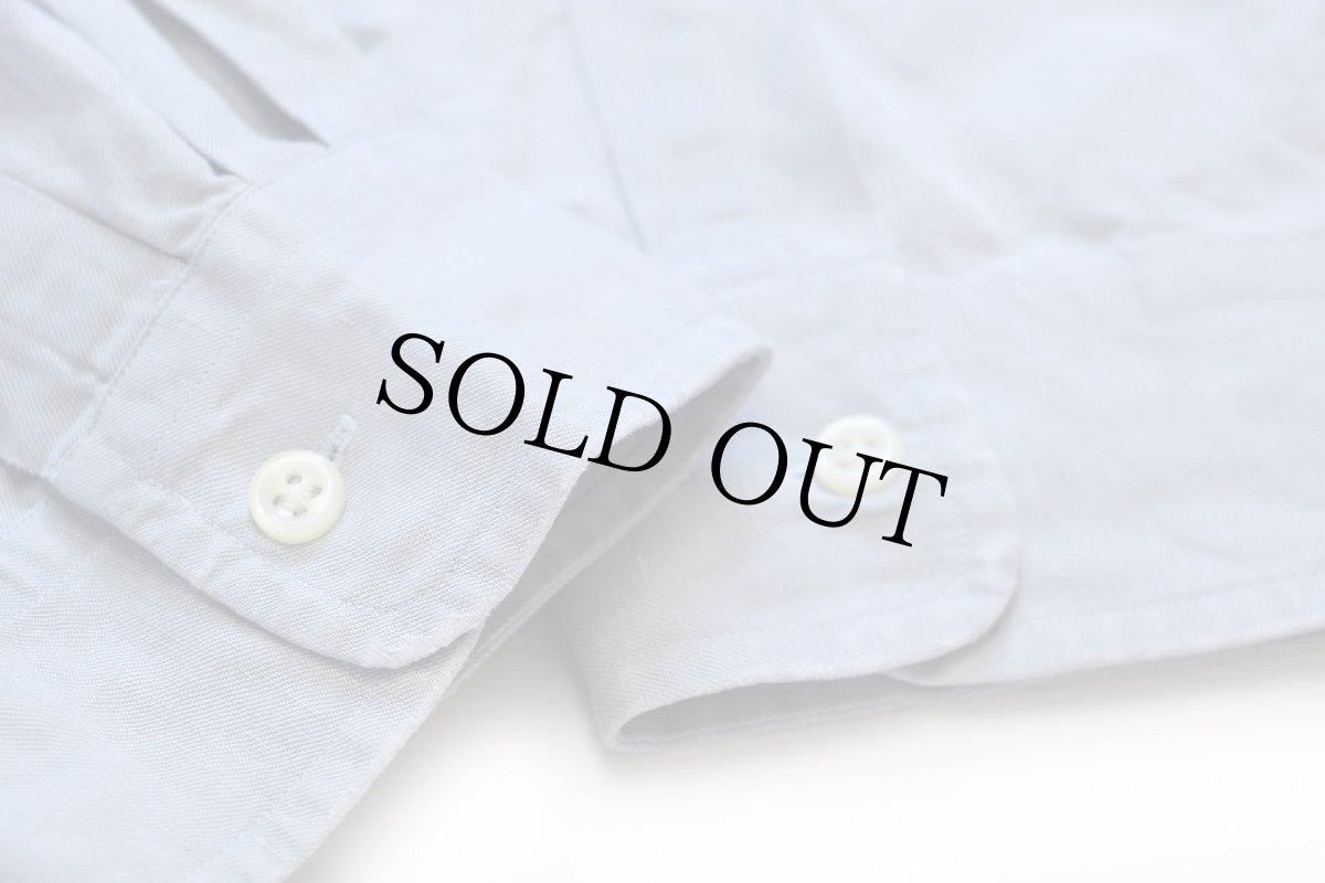 画像6: 00s ラルフローレン BLAKE ワンポイント ボタンダウン シルク×リネンシャツ ブルーグレー XXL★特大 (6)