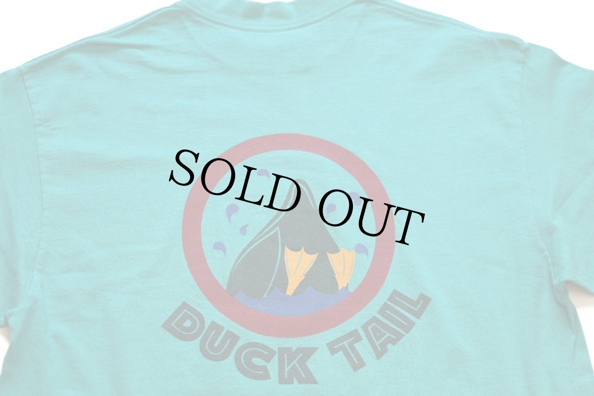 画像4: 90s USA製 DUCK HEAD DUCK TAIL ビッグロゴ 両面プリント コットンTシャツ エメラルドグリーン L (4)