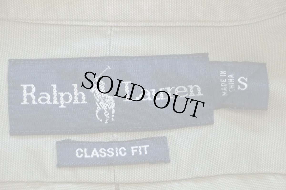 画像4: 00s ラルフローレン CLASSIC FIT ワンポイント ボタンダウン オックスフォード コットン×シルクシャツ グリーングレー S (4)