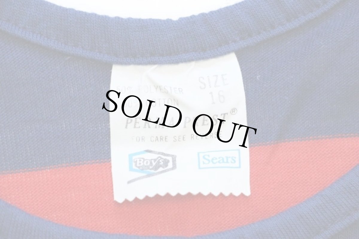 画像4: 70s Sears 太ボーダー タンクトップ 紺×赤 Boys 16 (4)