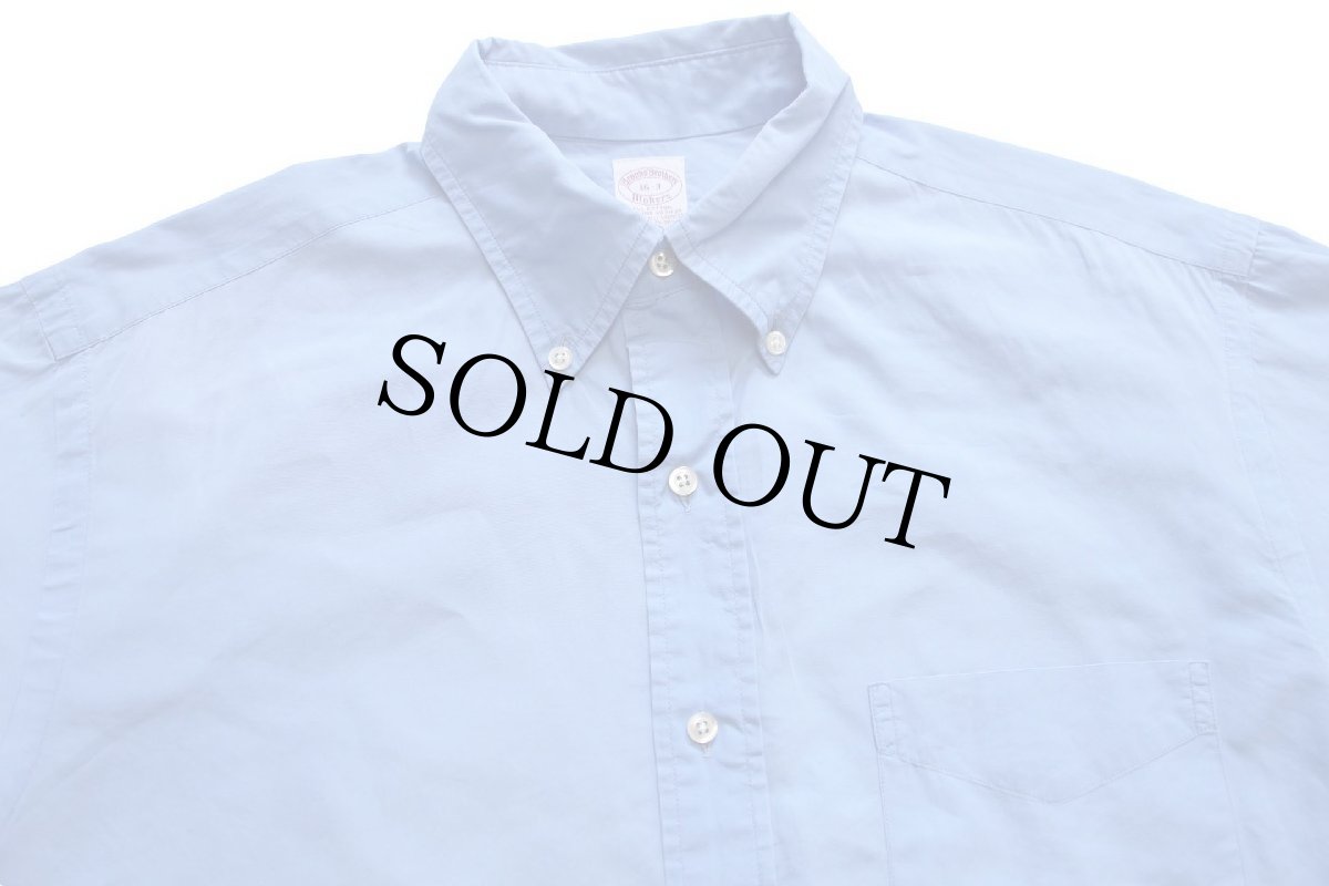 画像3: 90s USA製 Brooks Brothersブルックスブラザーズ Makers 無地 ボタンダウン コットンシャツ スカイブルー16-3 (3)