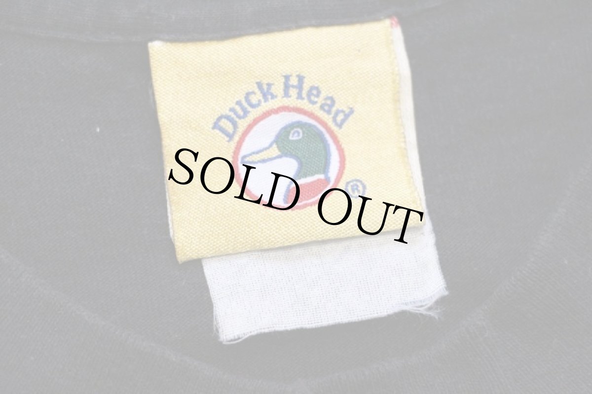 画像5: 90s Duck Head ワンポイント ロゴ刺繍 コットンTシャツ 黒 (5)