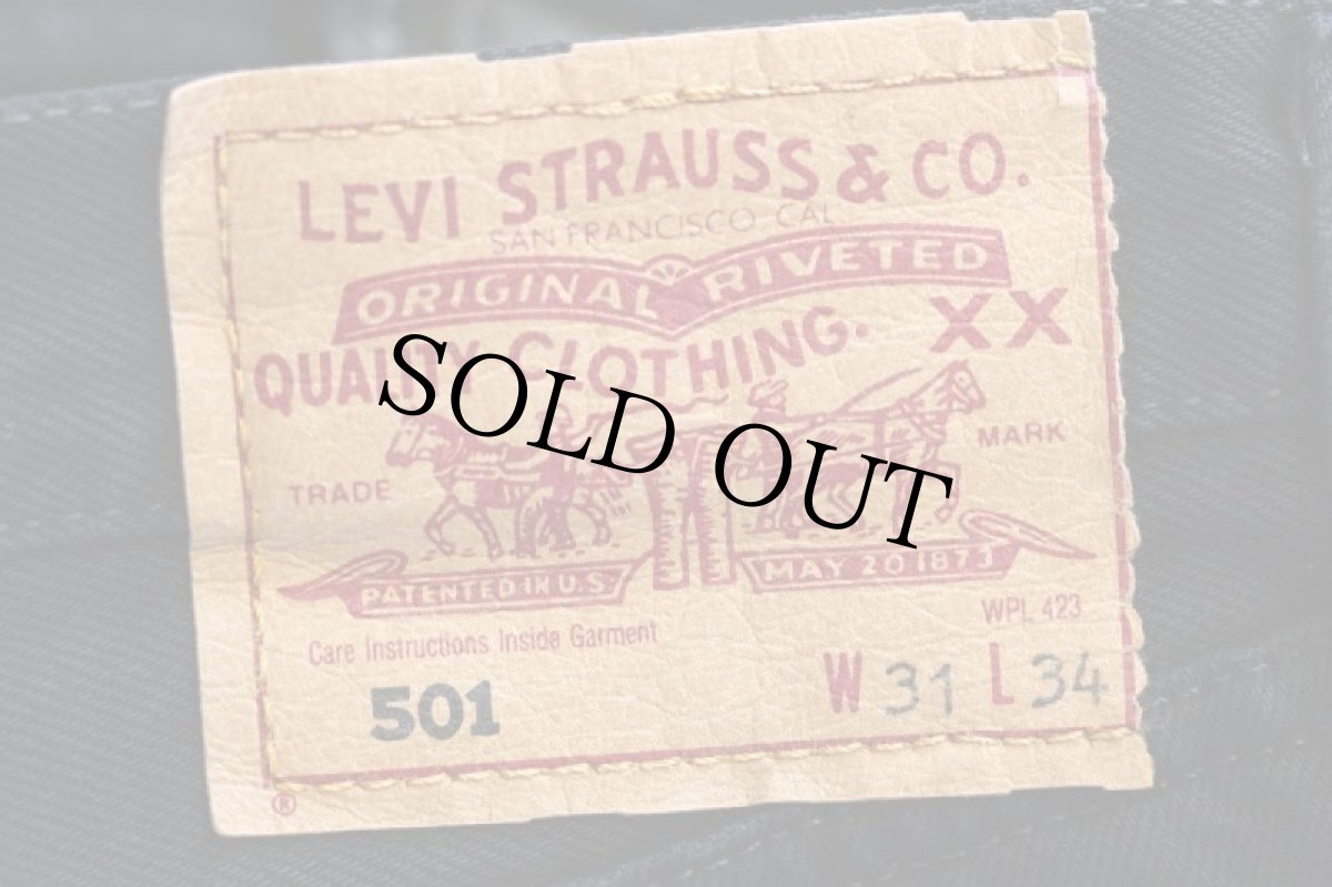 画像6: 90s 英国製 Levi'sリーバイス 501 後染め ブラック デニムパンツ w31 L34★ユーロ (6)