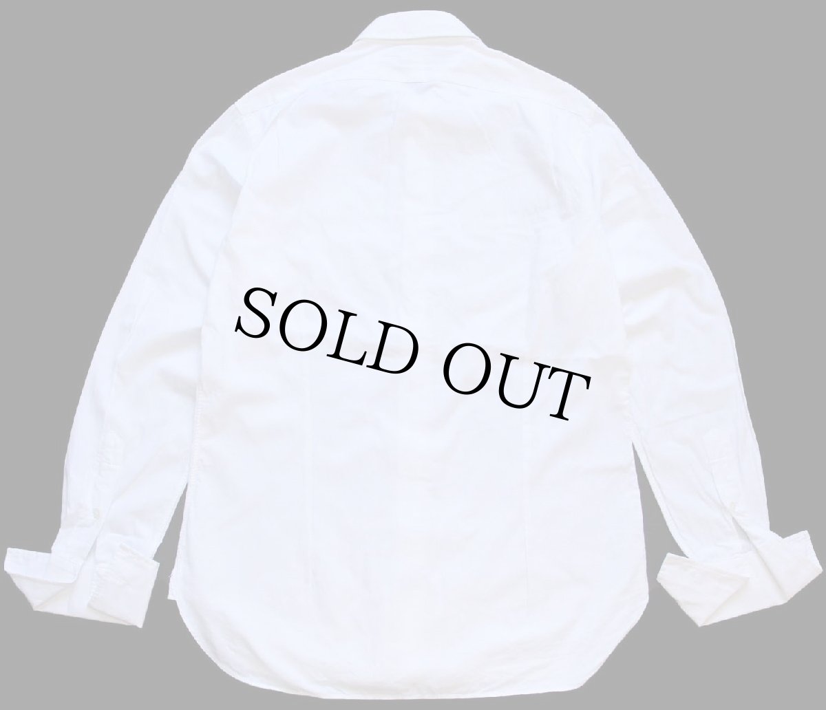 画像2: 00s ポロ ラルフローレン ESTATE 織り柄 ストライプ マチ付き ワイドカラー ダブルカフス コットン ドレスシャツ 白 15.5★46 (2)