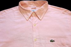 画像3: 70s LACOSTEラコステ by IZOD ワンポイント ボタンダウン オックスフォード コットンシャツ ピンク GRAND PATRON (3)