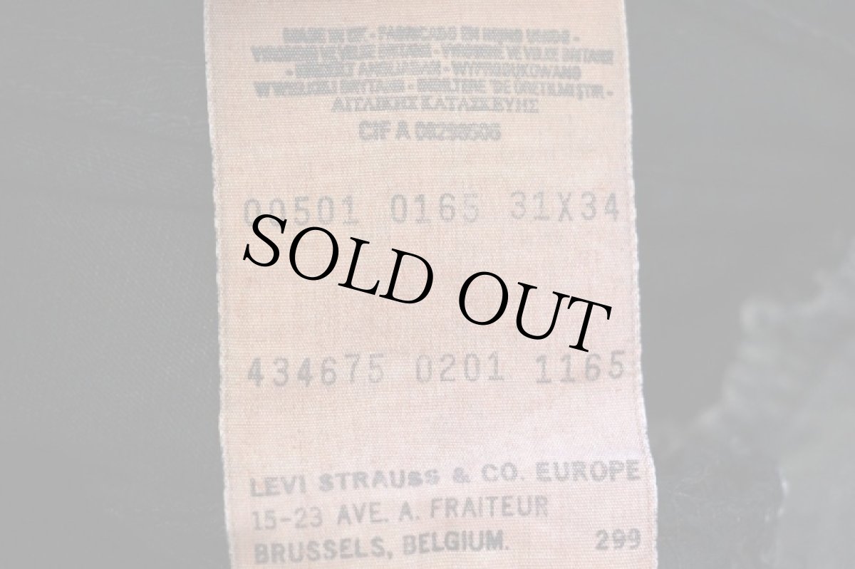 画像7: 90s 英国製 Levi'sリーバイス 501 後染め ブラック デニムパンツ w31 L34★ユーロ (7)