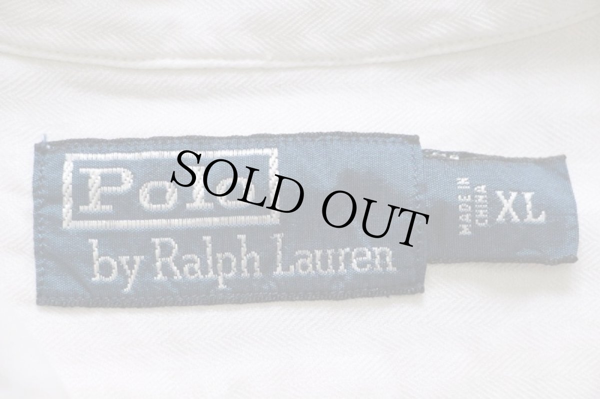 画像4: 90s ポロ ラルフローレン ワンポイント 織り柄 半袖 リネン×シルク オープンカラーシャツ アイボリー XL★CALDWELL (4)