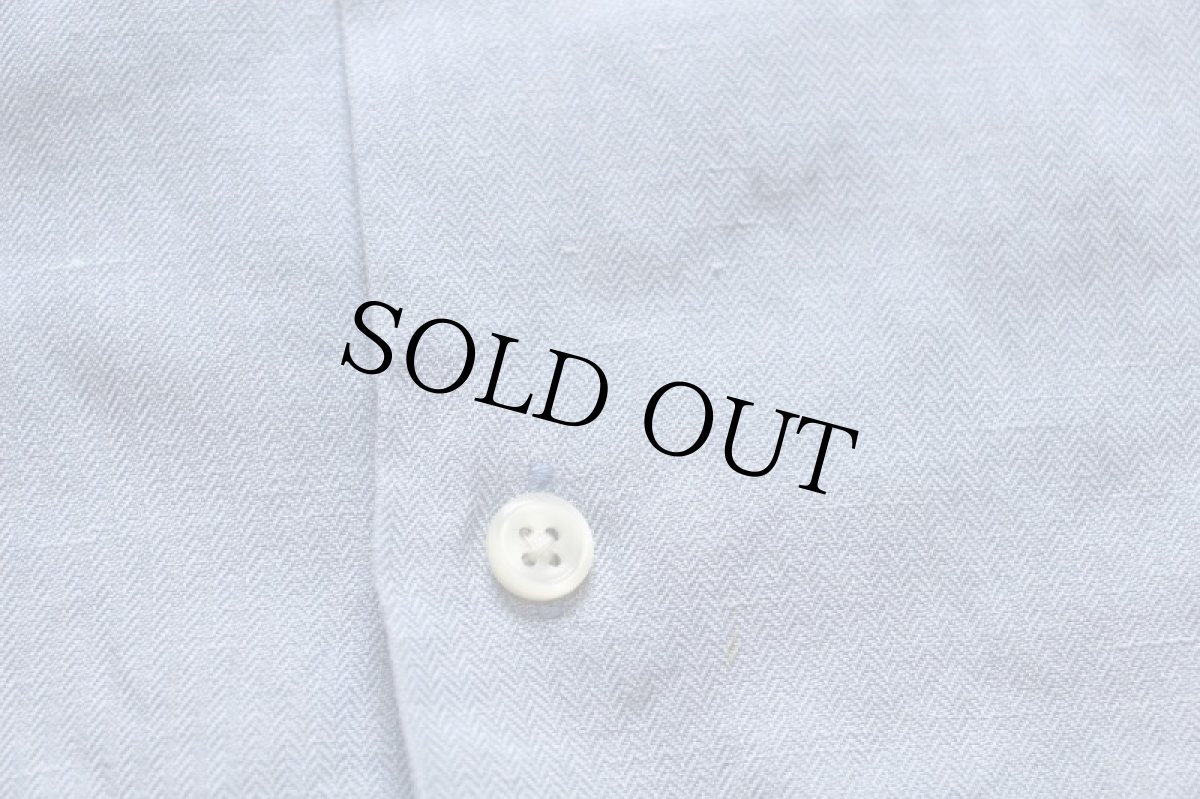 画像6: 90s ポロ ラルフローレン CALDWELL 織り柄 半袖 シルク×リネン オープンカラーシャツ サックス XL (6)