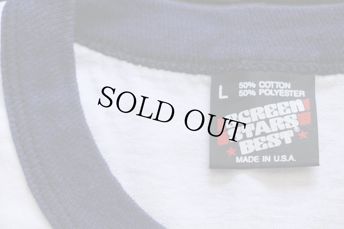 画像4: 90s USA製 U.S.BORDER PATROL リンガーTシャツ 白×紺 L (4)