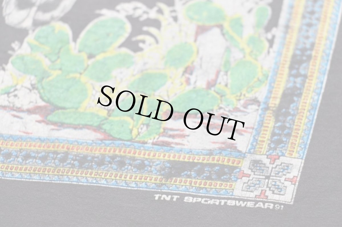 画像4: 90s USA製 CALIFORNIA カウスカル サボテン アート Tシャツ 黒 L (4)