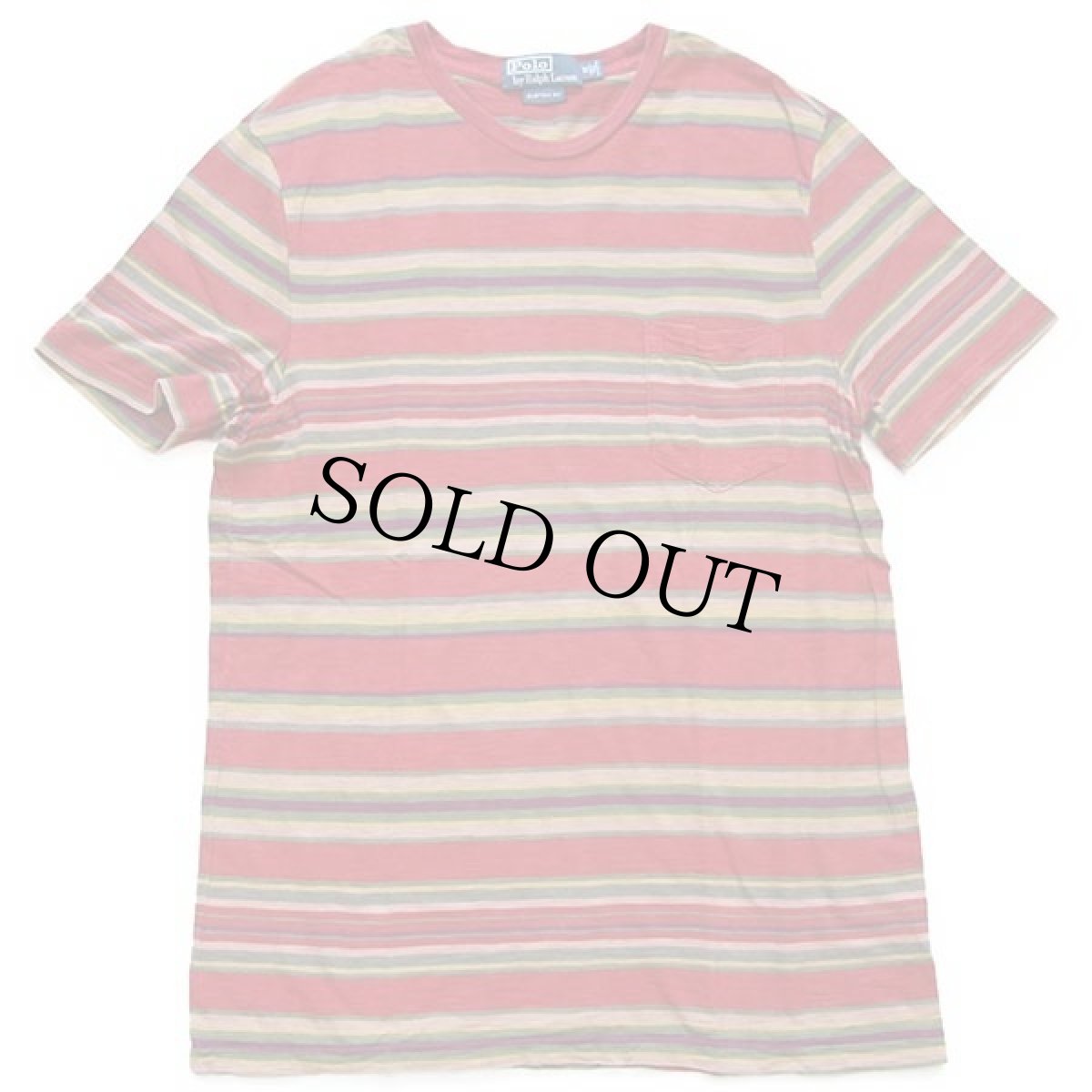 画像2: ポロ ラルフローレン CUSTOM FIT ラグ柄 コットン ポケットTシャツ M (2)