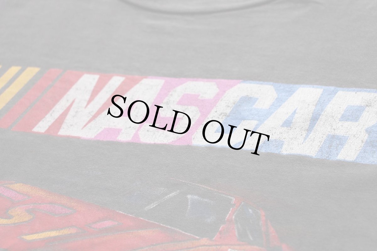 画像5: 90s NASCAR GO FAST,TURN LEFT! コットンTシャツ 黒 フェード (5)