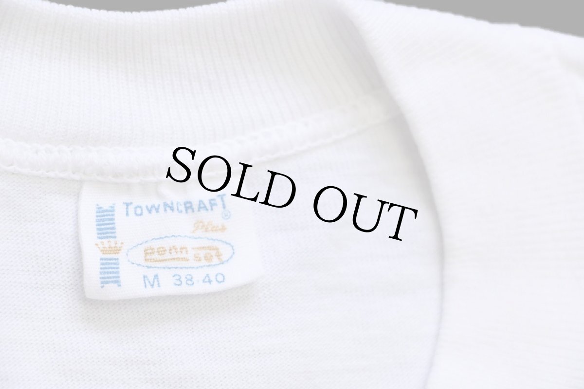 画像4: 70s TOWNCRAFT 無地 コットン ポケットTシャツ 白 M (4)