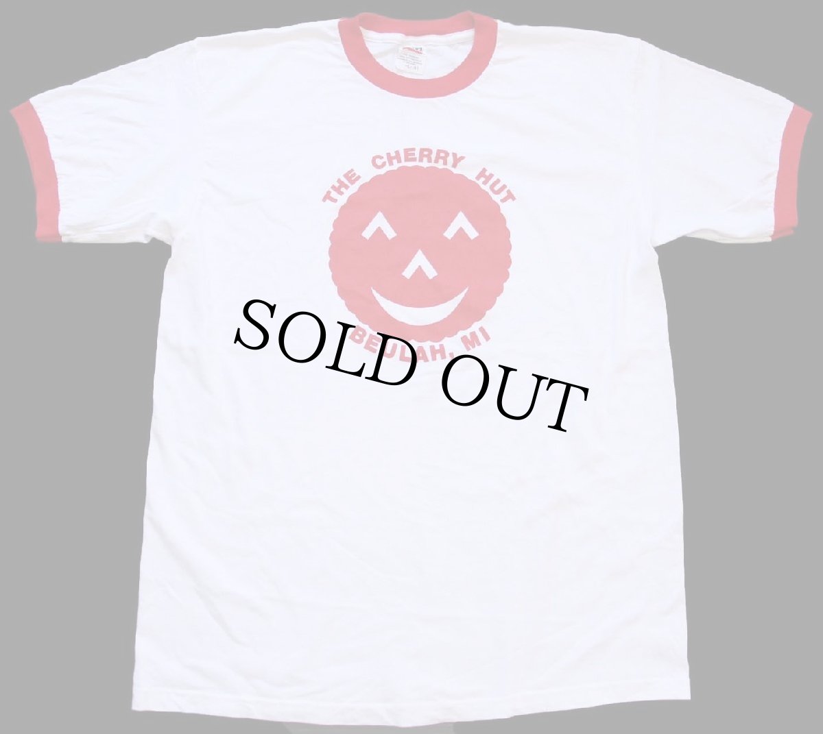 画像2: 00s THE CHERRY HUT BEULAH,MI コットン リンガーTシャツ 白×赤 L (2)
