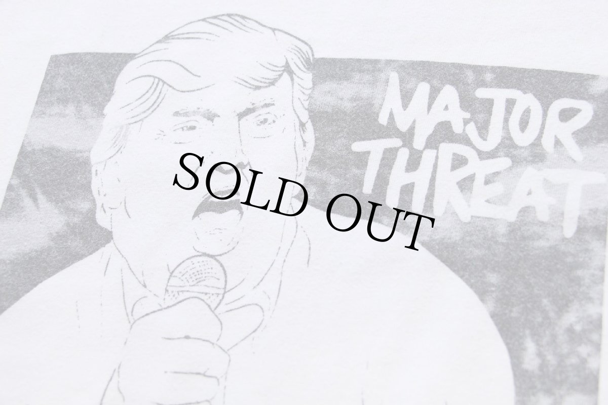 画像4: MAJOR THREAT SCREAMING ABOUT A WALL ドナルド トランプ イラスト コットンTシャツ 白 XL (4)