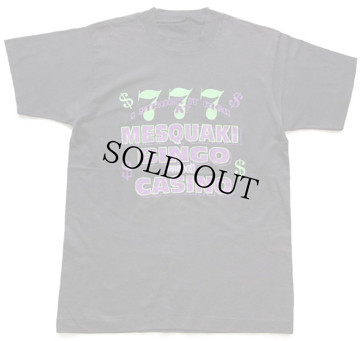 画像2: 90s 777 MESQUAKI BINGO and CASINO カジノ Tシャツ 黒 フェード (2)