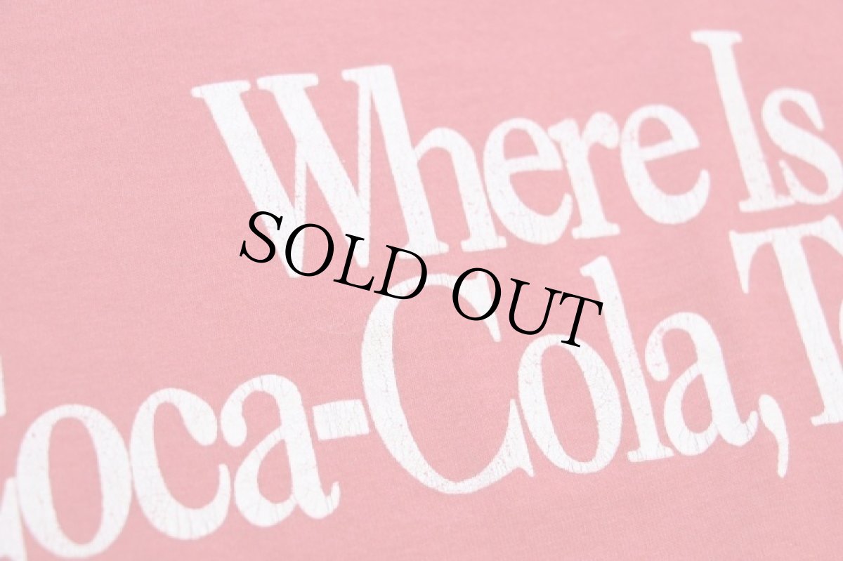 画像5: 90s USA製 Where Is Coca-Cola, Texas? コカコーラ ひび割れプリント Tシャツ 赤 L (5)