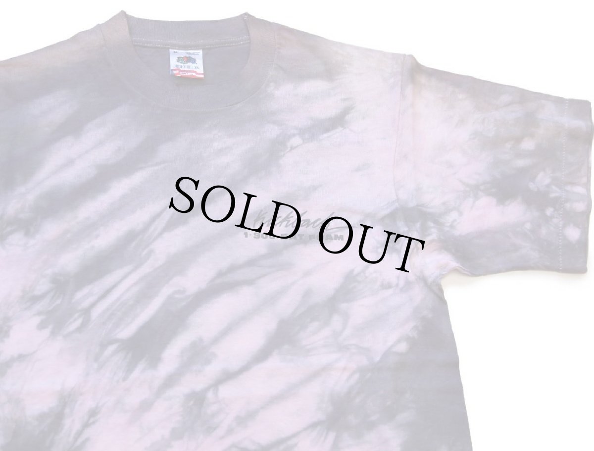 画像4: 90s USA製 Kickback 1-900-EAT FOAM サーフィン 蛍光プリント アート タイダイ染め コットンTシャツ M (4)