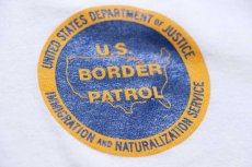 画像5: 90s USA製 U.S.BORDER PATROL リンガーTシャツ 白×紺 L (5)