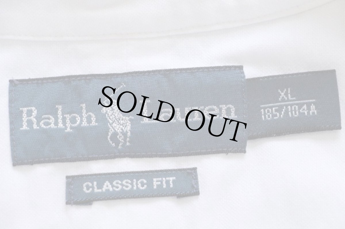 画像4: 00s ラルフローレン CLASSIC FIT ワンポイント 三点留め ボタンダウン 半袖 オックスフォード コットンシャツ 白 XL (4)