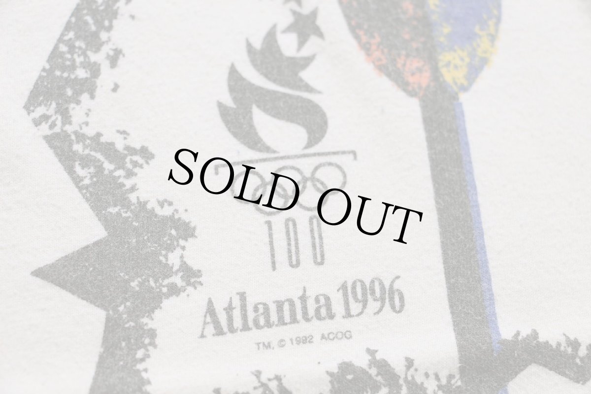 画像4: 90s USA製 Hanes Atlanta 1996 OLYMPICオリンピック ROWING CANOE&KAYAK コットンTシャツ 生成り L (4)