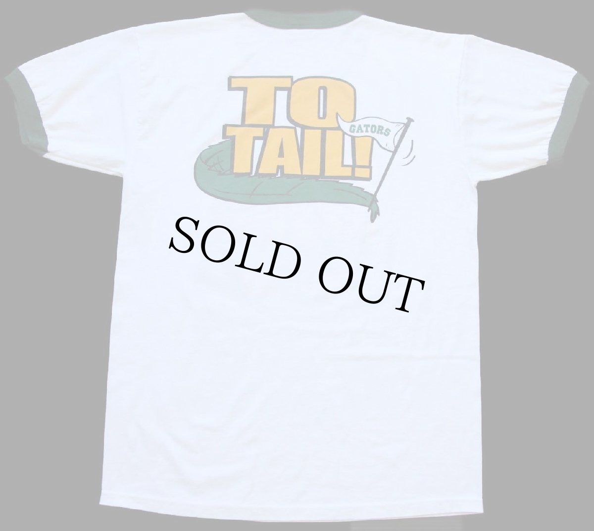 画像3: 00s 100% C.S.H.S. LEADER FROM HEAD... TO TAIL GATORS 両面プリント リンガーTシャツ 白×濃緑 (3)