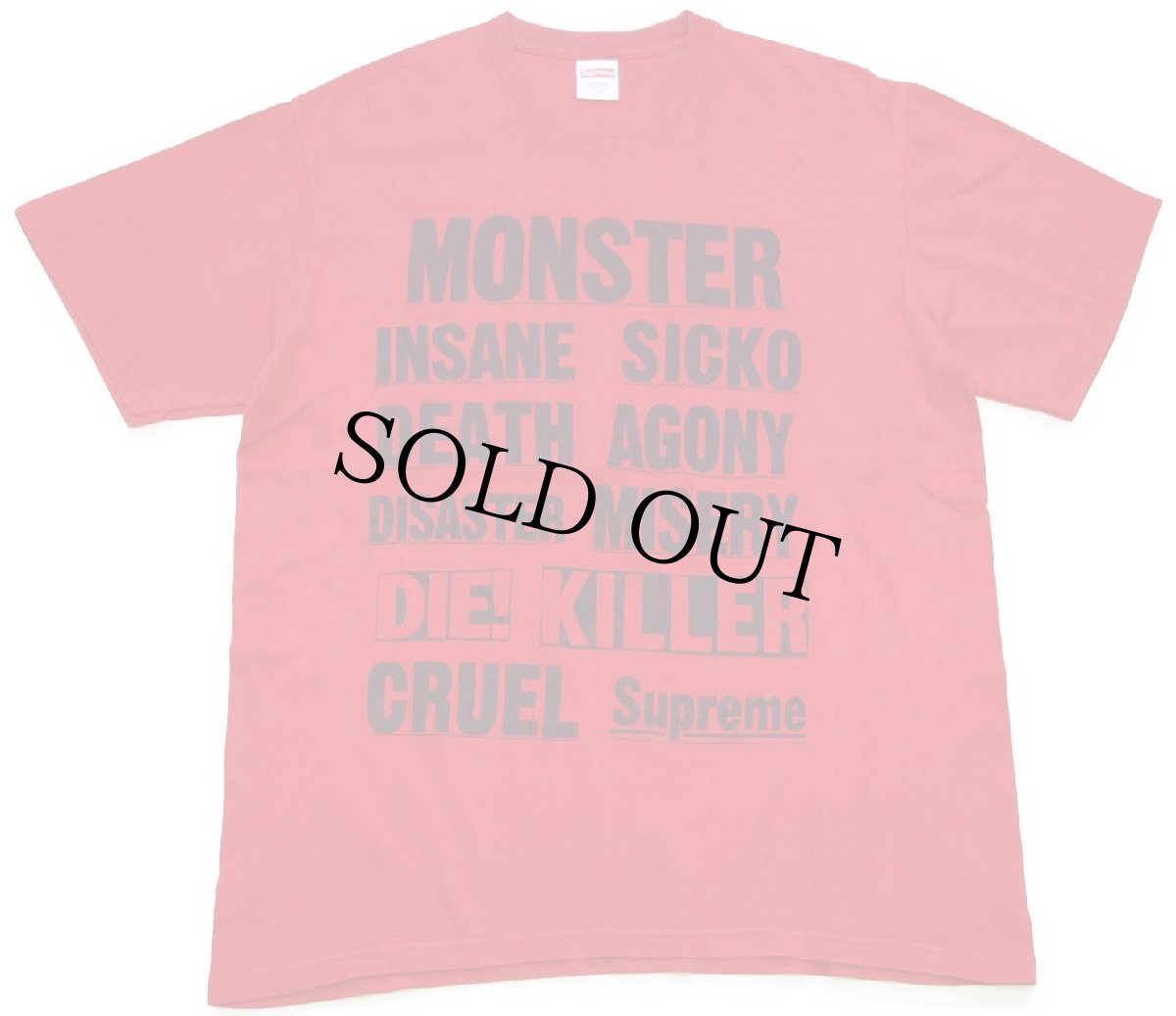 画像2: USA製 Supremeシュプリーム MONSTER モンスター レタリングプリント コットンTシャツ 赤 M (2)