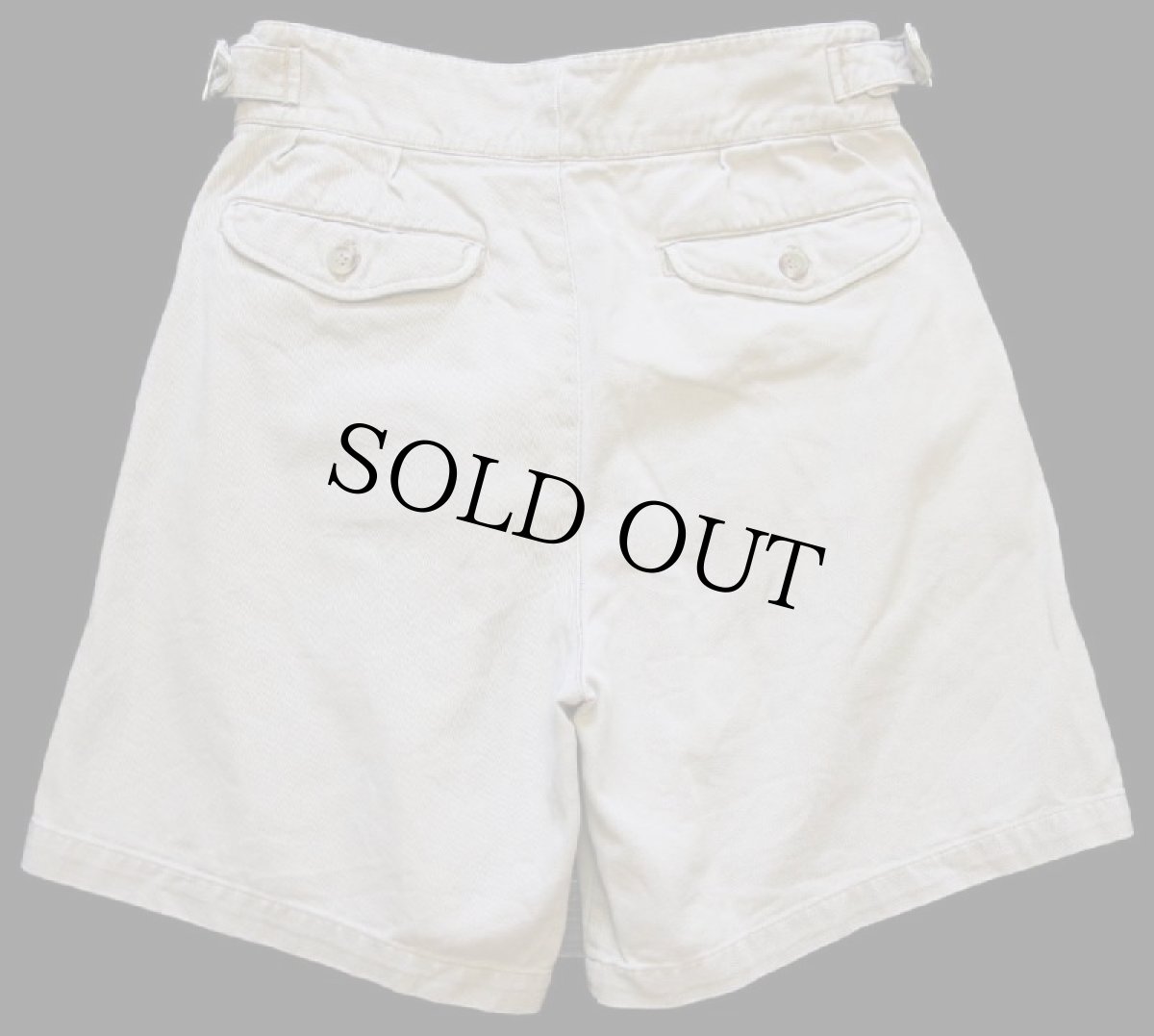 画像2: 80s BANANA REPUBLICバナナリパブリック ツータック コットンツイル グルカショーツ ショートパンツ カーキ 28 (2)