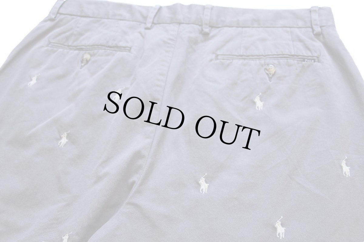 画像4: ポロ ラルフローレン STRETCH CLASSIC FIT ロゴ刺繍 総柄 ストレッチ コットン チノ ショートパンツ グレー 35★ショーツ (4)