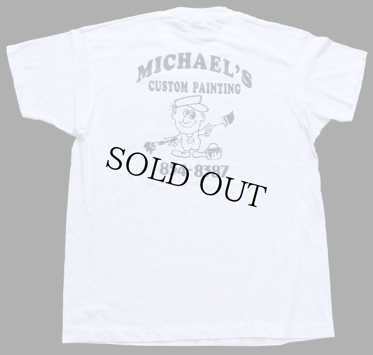 画像2: 80s USA製 MICHAEL'S CUSTOM PAINTING イラスト バックプリント Tシャツ 白 (2)