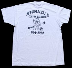画像2: 80s USA製 MICHAEL'S CUSTOM PAINTING イラスト バックプリント Tシャツ 白 (2)